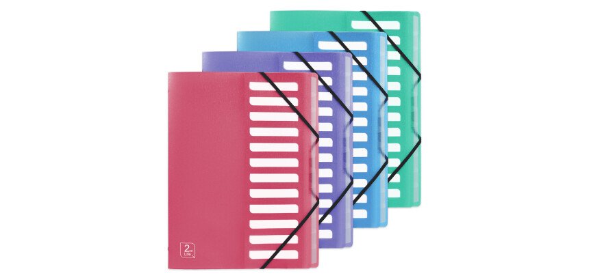 Trieur standard Oxford 2nd life a4 12 positions couverture polypro assorti