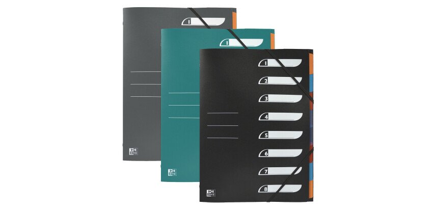 Trieur standard Oxford A4 8 positions couverture polypro assorti
