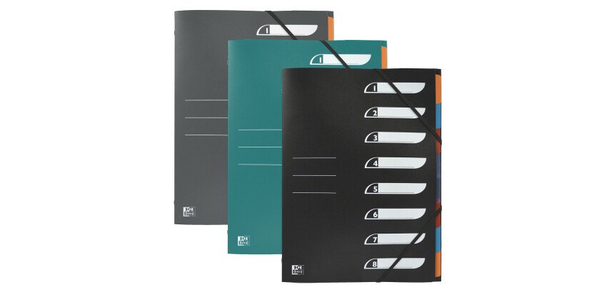 Trieur standard Oxford a4 8 positions couverture polypro assorti