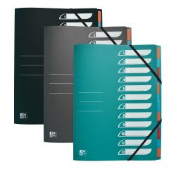 Trieur standard Oxford A4 12 positions couverture polypro assorti