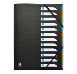 Trieur standard Oxford memphis a4 12 positions couverture polypro noir