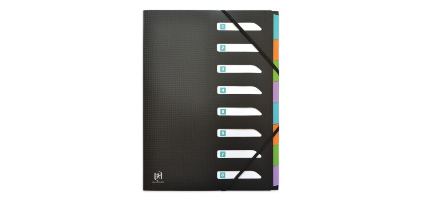 Trieur standard Oxford Memphis A4 8 positions couverture polypro noir