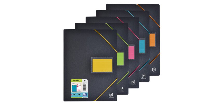 Protege-Docs Oxford Etudiant A4 100 Poch PP Elastique Assorti Pav