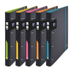 Classeur Oxford for student a4 dos30 rond 4anneaux  polypro opaque assorti