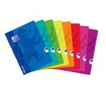 Cahier Oxford de travaux pratiques OpenFlex A4 grands carreaux Seyès/uni blanc 80 pages agrafées couverture polypro coloris assortis