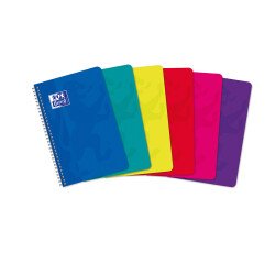 Carnet Oxford Color Life 11x17cm petits carreaux 5mm 180 pages reliure spirale couverture carte coloris assortis