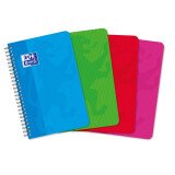 Carnet Oxford color life 9x14cm petits carreaux 5mm 100 pages reliure spirale couverture carte coloris assortis