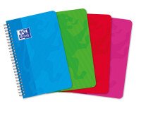 Carnet Oxford color life 9x14cm petits carreaux 5mm 100 pages reliure spirale couverture carte coloris assortis