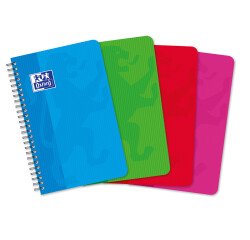 Carnet Oxford color life 9x14cm petits carreaux 5mm 100 pages reliure spirale couverture carte coloris assortis