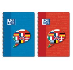 Cahier vocabulaire Oxford Color Life A5 réglure spécial vocabulaire 96 pages reliure spirale couverture carte coloris assortis