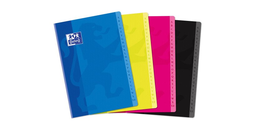 Répertoire Oxford Color Life A4 petits carreaux 5mm 96 pages agrafées couverture carte coloris assortis
