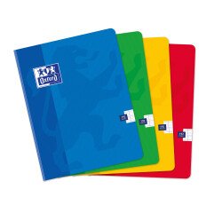 Carnet Oxford Color Life 17x22cm grands carreaux Seyès 192 pages brochées couverture carte coloris assortis