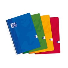 Cahier Oxford color life a4 petits carreaux 5mm 100 pages reliure spirale couverture carte coloris assortis