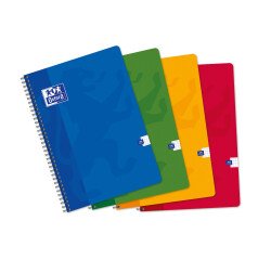 Cahier Oxford Color Life A4 petits carreaux 5mm 100 pages reliure spirale couverture carte coloris assortis