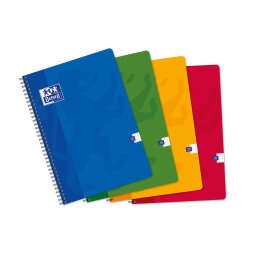 Cahier Oxford color life a4 petits carreaux 5mm 100 pages reliure spirale couverture carte coloris assortis