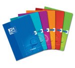 Cahier Oxford Infinium 24x32cm grands carreaux Seyès 96 pages agrafées couverture synthétique coloris assortis