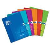 Cahier Oxford Infinium 24x32cm grands carreaux Seyès 96 pages agrafées couverture synthétique coloris assortis