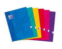 Cahier Oxford color life 24x32cm grands carreaux seyès 192 pages brochées couverture carte coloris assortis
