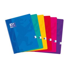 Cahier Oxford Color Life 24x32cm grands carreaux Seyès 192 pages brochées couverture carte coloris assortis