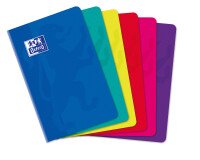Carnet Oxford color life 11x17cm petits carreaux 5mm 96 pages agrafées couverture carte coloris assortis
