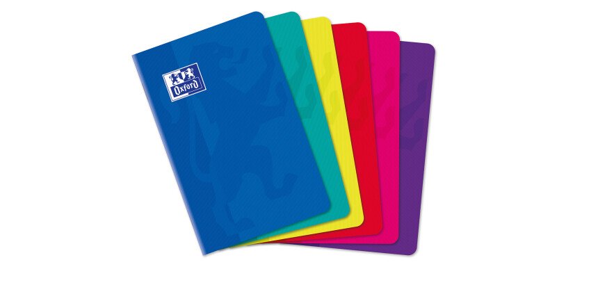 Carnet Oxford Color Life 11x17cm petits carreaux 5mm 96 pages agrafées couverture carte coloris assortis