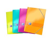 Chemise 3 rabats Oxford color life 17x22cm avec élastique couverture carte pelliculée coloris assortis