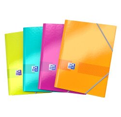 Chemise 3 rabats Oxford color life 17x22cm avec élastique couverture carte pelliculée coloris assortis