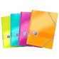 Chemise 3 rabats Oxford color life 17x22cm avec élastique couverture carte pelliculée coloris assortis