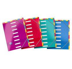Trieur standard Oxford à double entrée color life a4 8 positions couverture carte coloris assortis