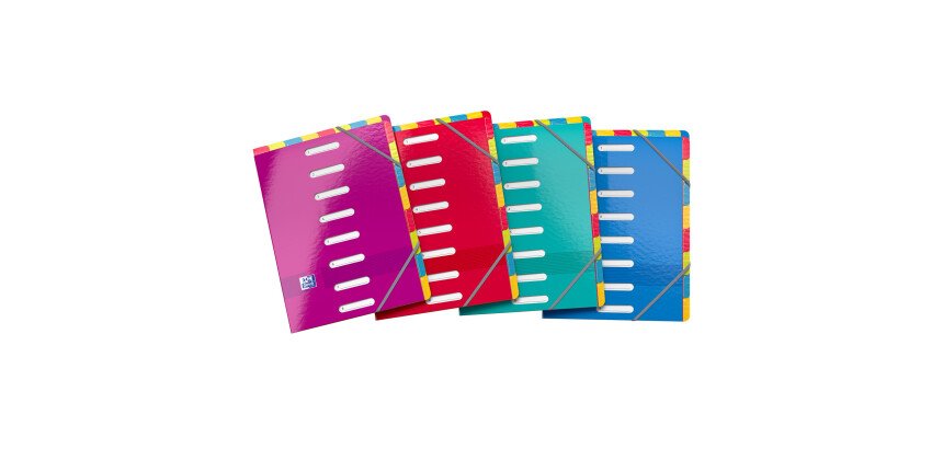 Trieur standard Oxford à double entrée Color Life A4 8 positions couverture carte coloris assortis