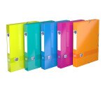 Boîte Oxford capacité standard Color Life 24x32cm dos 40mm avec élastique couverture carte pelliculée coloris assortis