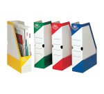 Lot 4 porte-revues Fast 33x25cm dos 8cm couverture carton ondulé coloris assortis