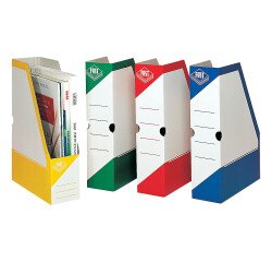 Lot 4 porte-revues Fast 33x25cm dos 8cm couverture carton ondulé coloris assortis