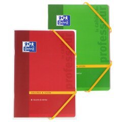 Cahier Oxford enseignants secondaire A4 réglure spécifique 144 pages agrafées coloris assortis
