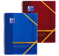 Cahier Oxford enseignants professeur principal A4+ réglure spécifique 156 pages reliure spirale coloris assortis
