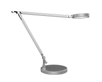 Lampe de bureau led Unilux senza2 gris métal/chrome prise europe