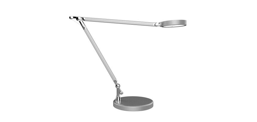 Lampe de bureau Led Unilux senza2 gris métal/chrome prise Europe