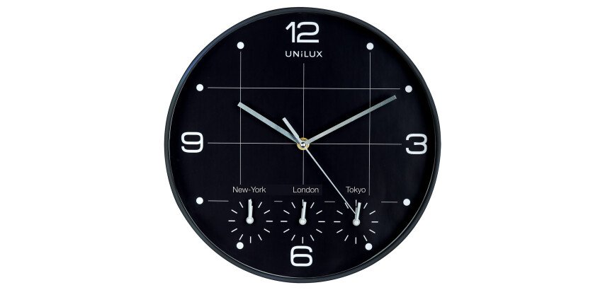 Pendule Unilux On Time noir