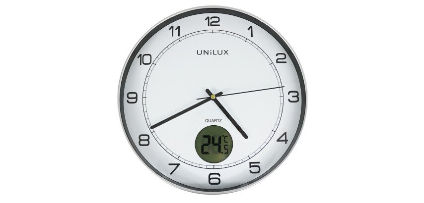 Pendule Unilux Tempus gris métal