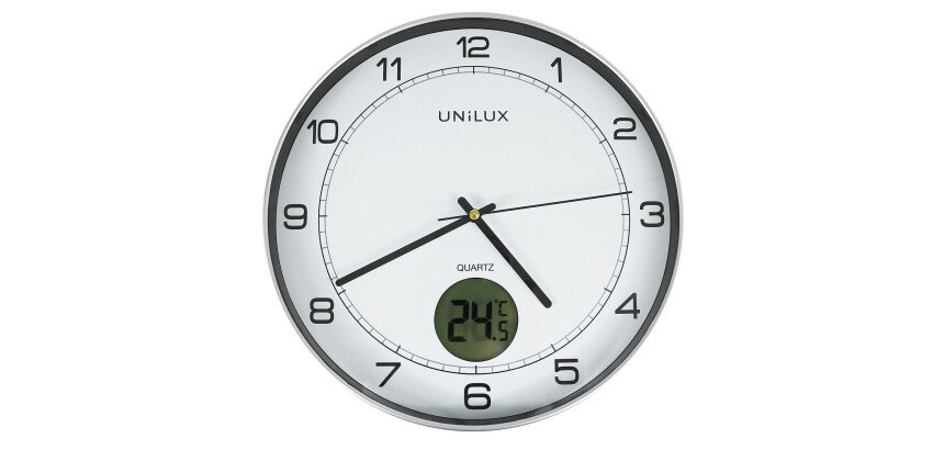 Pendule Unilux tempus gris métal