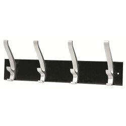 Patère quadruple Unilux gris métal/noir