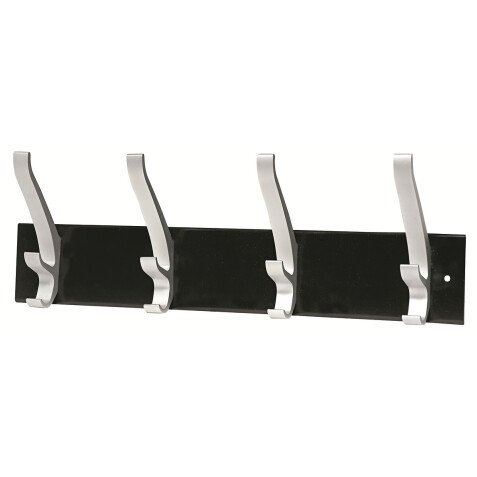 Patère quadruple Unilux gris métal/noir