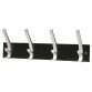 Patère quadruple Unilux gris métal/noir