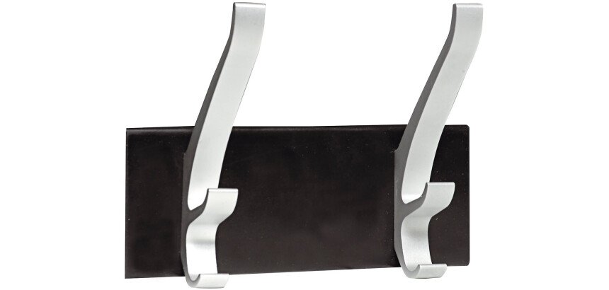 Patère double Unilux cypres gris métal/noir