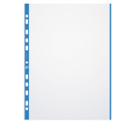 Pochettes perforées A4 avec bande colorée, PP, 0,09 m