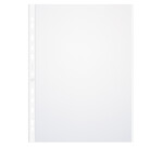 Sachet de 10 Pochettes perforées Oxford à bande et bords colorés A4 polypro lisse épaisseur 9/100ème