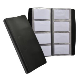 Porte-cartes de visite tout terrain noir capacité 240 cartes en PVC L 13,5 x H 27,7 cm