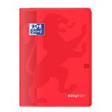 Cahier Oxford easybook a4 grands carreaux seyès 96 pages agrafées couverture polypro rouge
