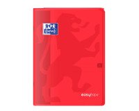 Cahier Oxford easybook a4 grands carreaux seyès 96 pages agrafées couverture polypro rouge