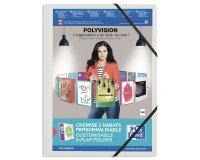 Chemise à élastique 3 rabats polypropylène personnalisable Oxford Polyvision 24 x 32 cm couleurs assorties